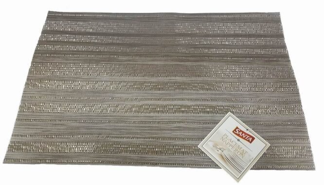 TABLE PLACEMAT PVC WOVEN SILVER COLOR, 45 X 30CM, SANTA, 6291107494135