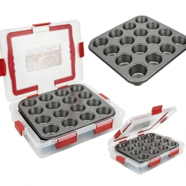 40C NONSTICK, 24 CUPS MUFFIN CAKE PAN WITH LID, 806574780085