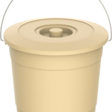 Bucket with Lid, Ivory, Dia 28 x H 25 cm, IFHHBU063