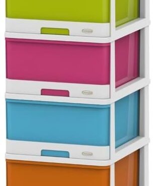 Plastic Storage Cabinet with Wheels, 50 x 40 x 92 cm, IFHHST554